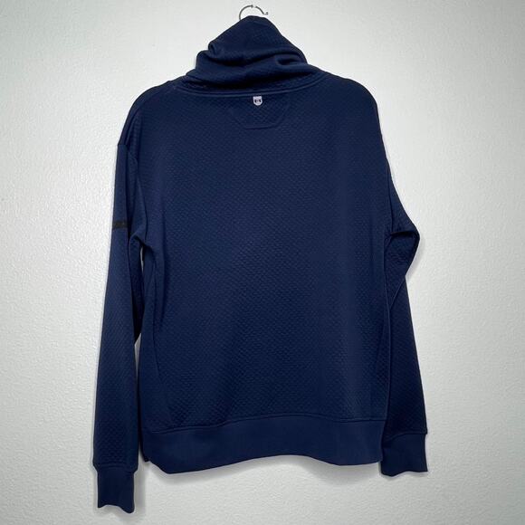 UNDER ARMOUR Unstoppable Textured Quilted Cowl Neck Blue Sweatshirt Womens Large - Picture 10 of 10